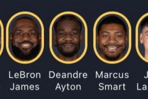 湖人目前首发五人组进攻效率121.5 防守效率102.8 净效率+18.7