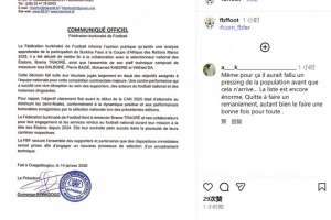 未完成至少进非洲杯半决赛目标，官方：布基纳法索主帅遭解雇